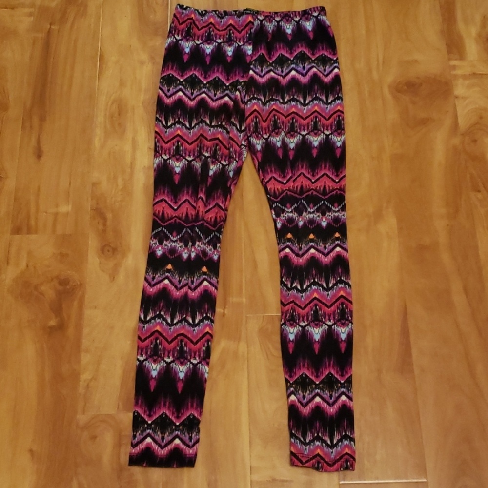 Black,purple, and mint green leggings